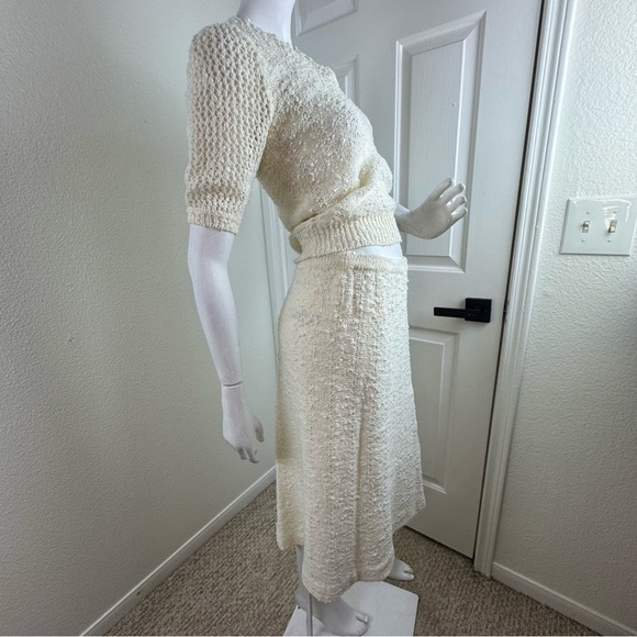 MARISA CHRISTINA VINTAGE V-neck henley sweater With Same Brand Skirt.  #181 - Picture 4 of 12